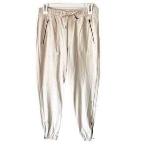 Athleta Pants Women's 2 Farallon Zip Pocket Joggers Ivory Minimalist Athleisure
